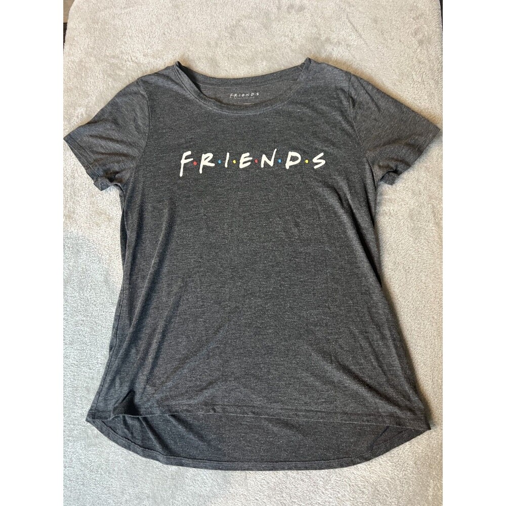 Vintage Friends TV Series Gray Short Sleeve Cotton Blend T-Shirt Women's L